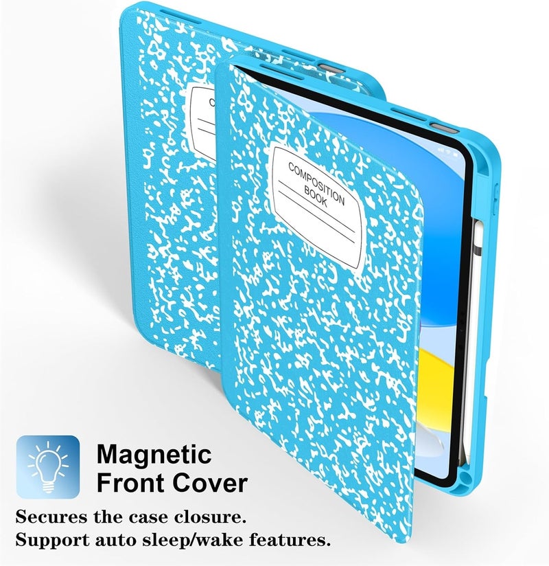 Supveco Case for iPad (A16) 11th Generation 11 inch (2025),iPad 10th Generation 10.9 inch (2022) with Pencil Holder-[Auto Wake/Sleep],Premium Folio Stand Case with Soft TPU Back Cover-Sky Blue - Image 4